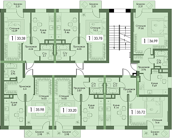 Однокомнатная квартира № 9 