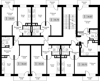 Однокомнатная квартира № 13