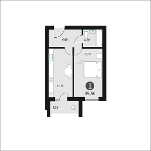 Однокомнатная квартира № 157