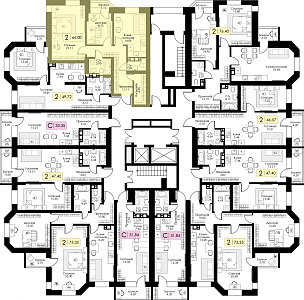 Двухкомнатная квартира № 176